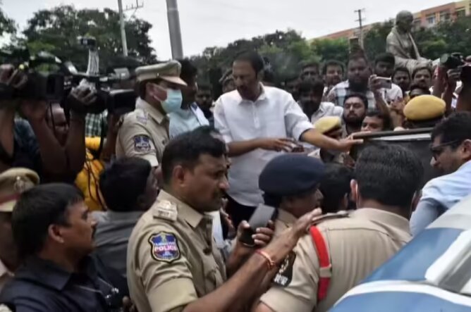 Tension in Vikarabad as BRS Leaders Detained